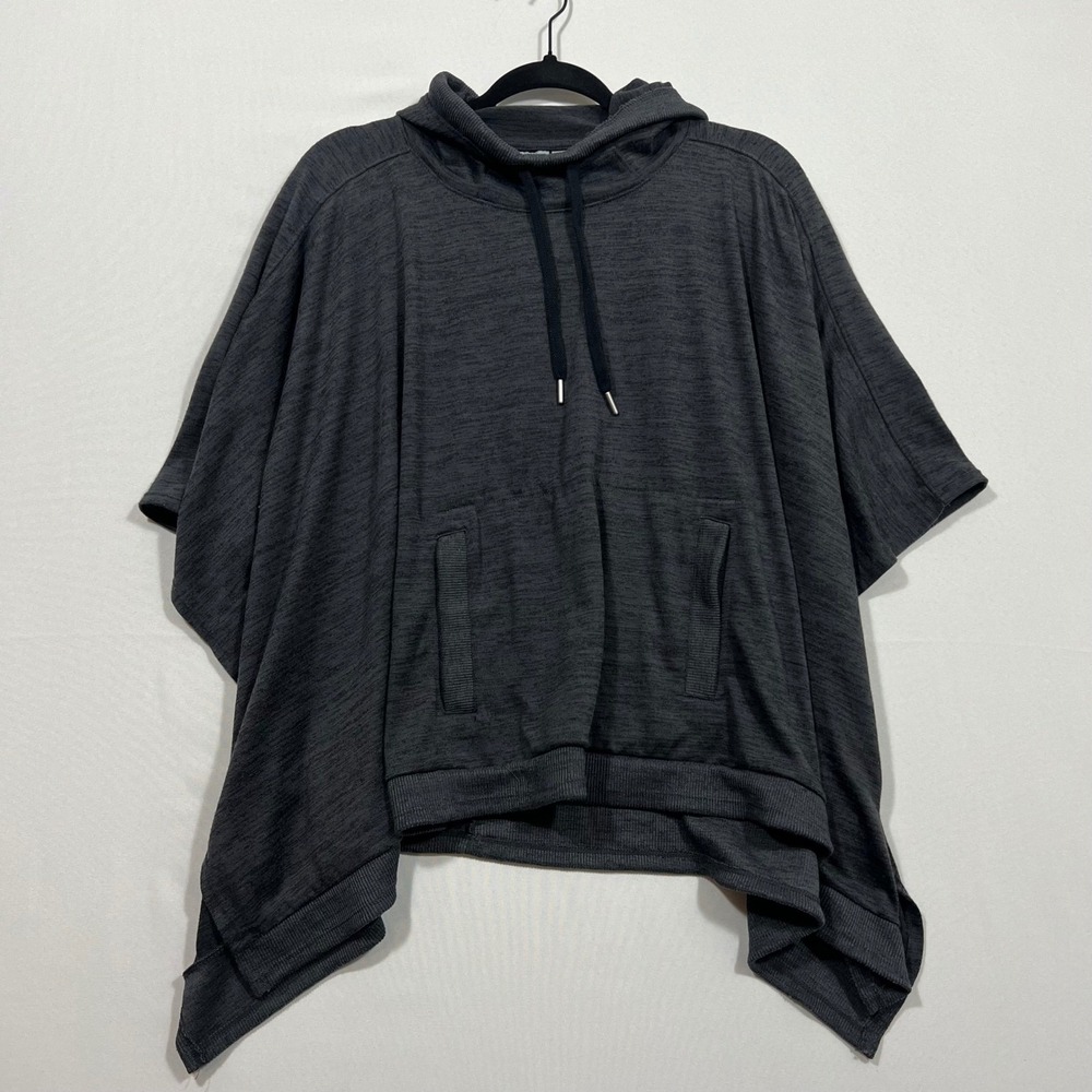 Athleta Poncho Hoodie Sweet Blissful Oversized Wrap Kangaroo Pocket Grey Women S